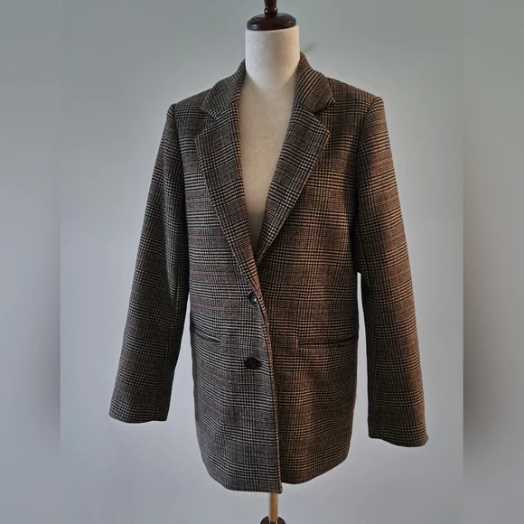 Abercrombie & Fitch Plaid Blazer Coat Sz Small - Picture 3 of 11